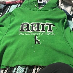USED Green college sweater